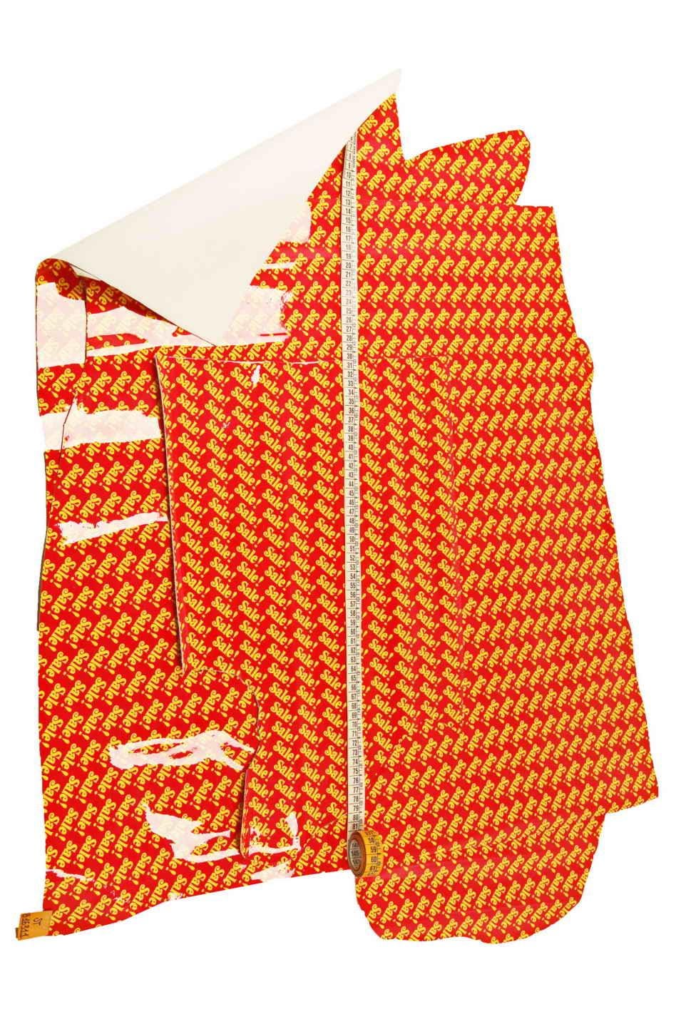 Unique leather hide with peculiar pattern, red yellow PATENT cowhide, original WORDS print on glossy calfskin B16311-ST La Garzarara
