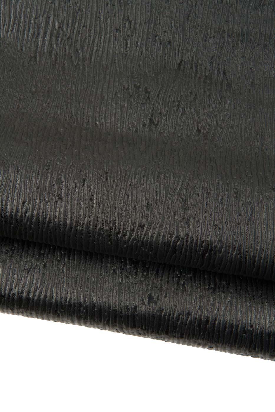 Black Cross Grain EMBOSSED leather skin, cortex printed sheepskin, RELIEF - printed soft lambskin for hobbyists B18951-TB La Garzarara