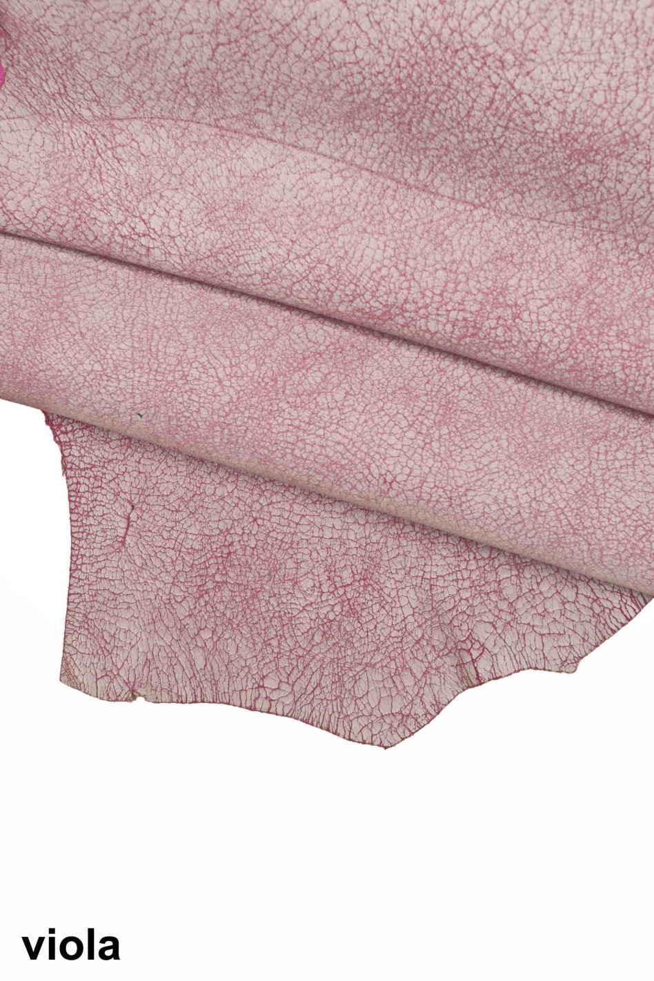 Pink, violet, blue, black metallic goatskins, CRACKLE distressed goat skins, crackled glitter leather hides B13958-ST La Garzarara