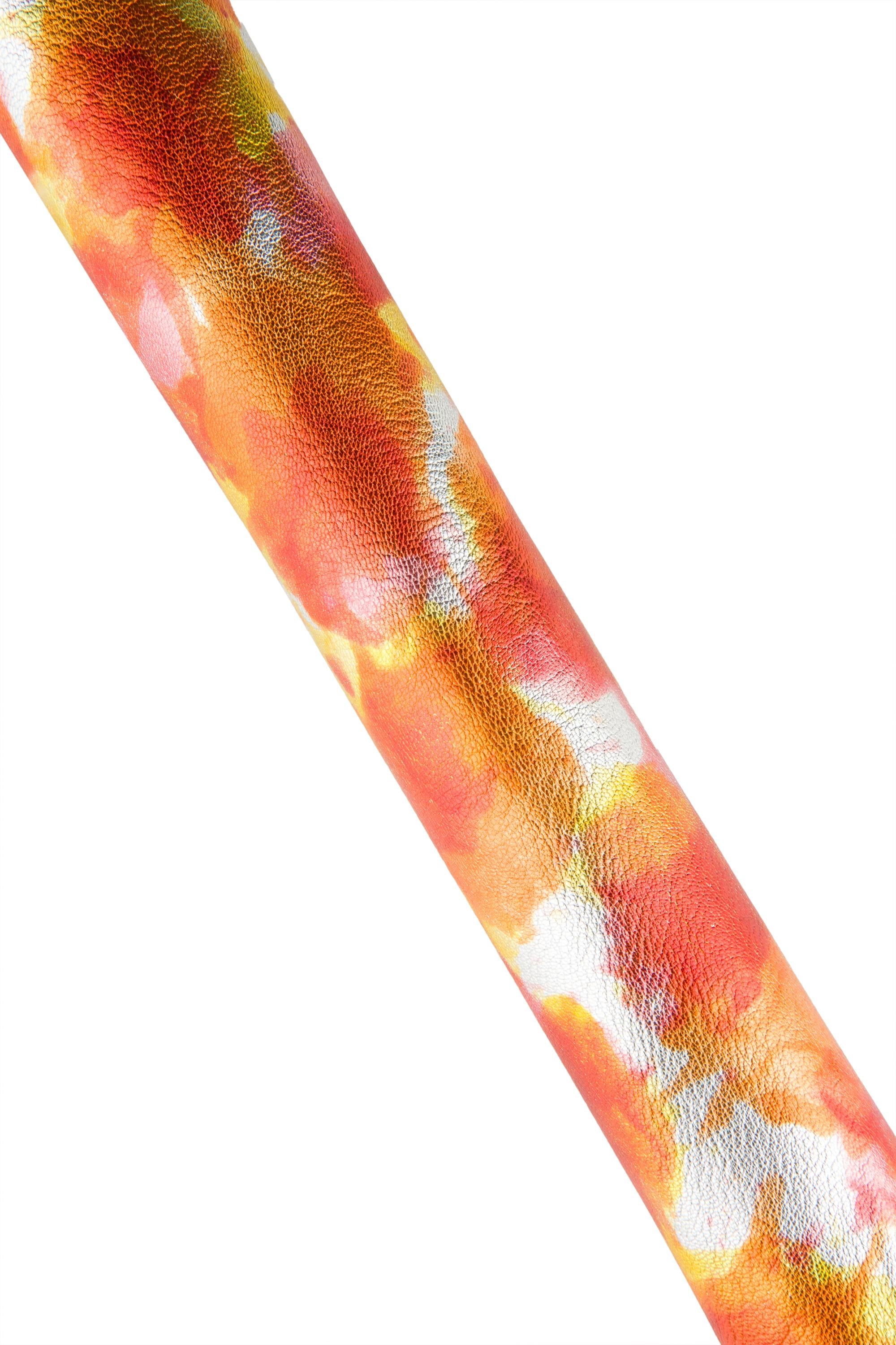 Watercolor print leather skin, BRIGHT soft metallic hide, colorful artistic leather for crafters B18889-MT(st) La Garzarara