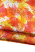 Watercolor print leather skin, BRIGHT soft metallic hide, colorful artistic leather for crafters B18889-MT(st) La Garzarara