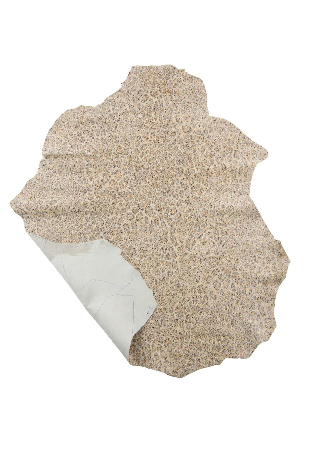 LEOPARD textured suede goatskin, ANIMAL printed beige leather skin, crackled hide for diy projects B18884-ST La Garzarara