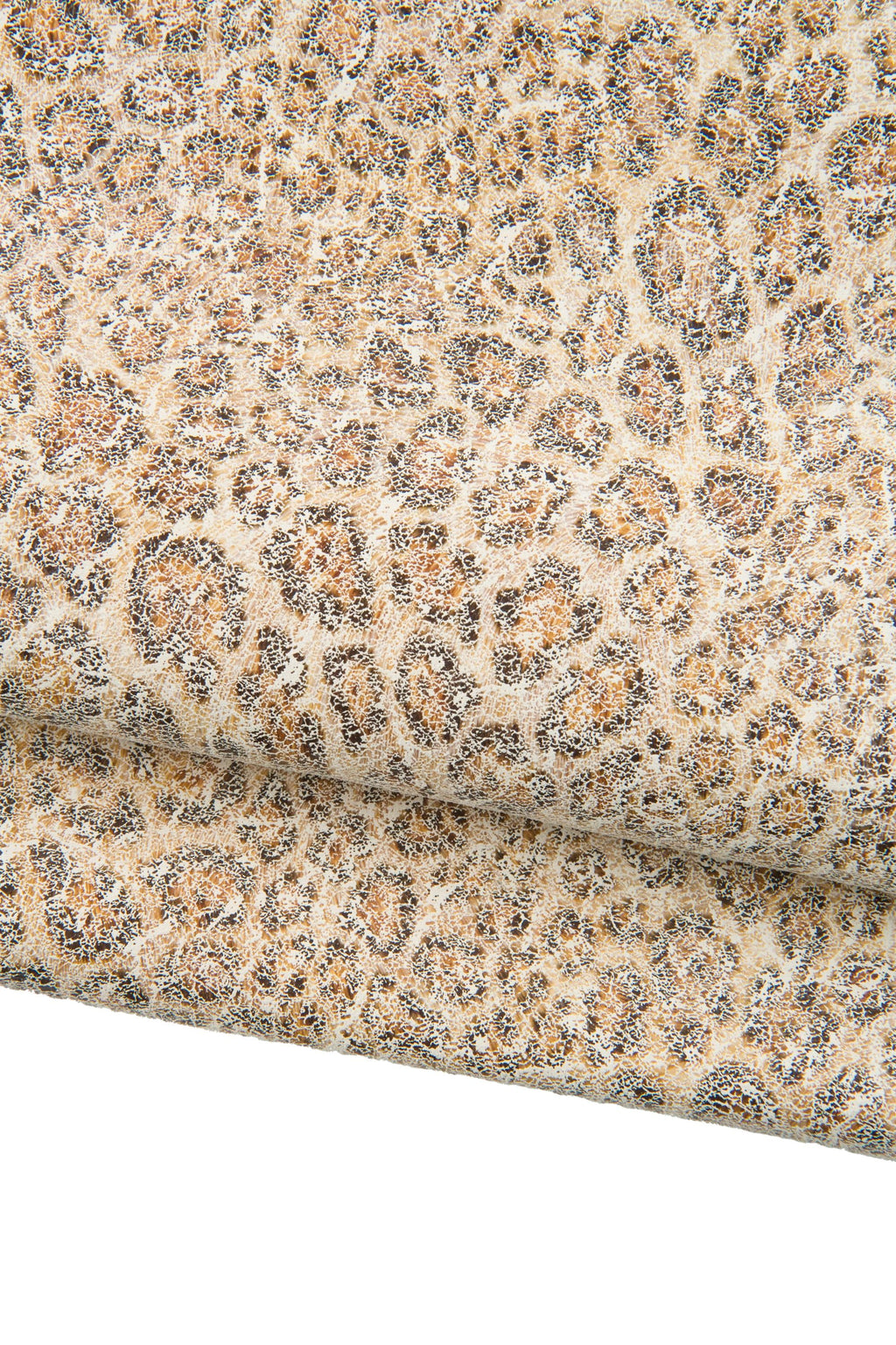 LEOPARD textured suede goatskin, ANIMAL printed beige leather skin, crackled hide for diy projects B18884-ST La Garzarara