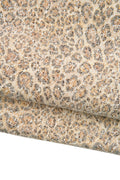 LEOPARD textured suede goatskin, ANIMAL printed beige leather skin, crackled hide for diy projects B18884-ST La Garzarara