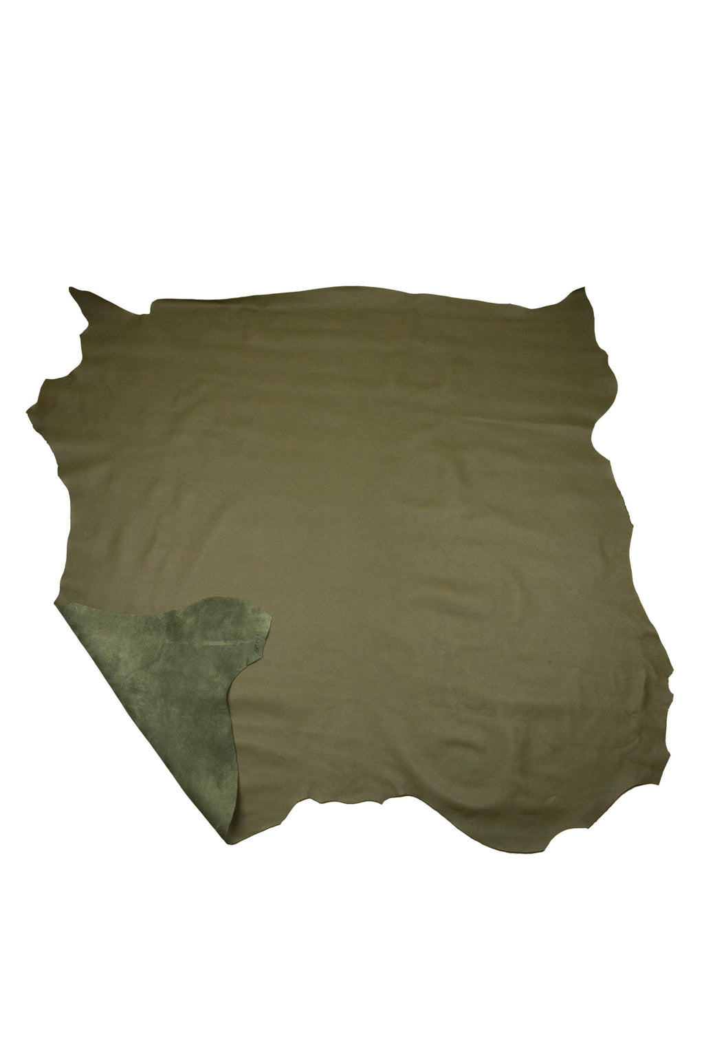 Military green SAFFIANO leather hide, classic EMBOSSED cowhide, soft printed thick calfskin for crafters 1.5-1.7 mm B18797-TU La Garzarara