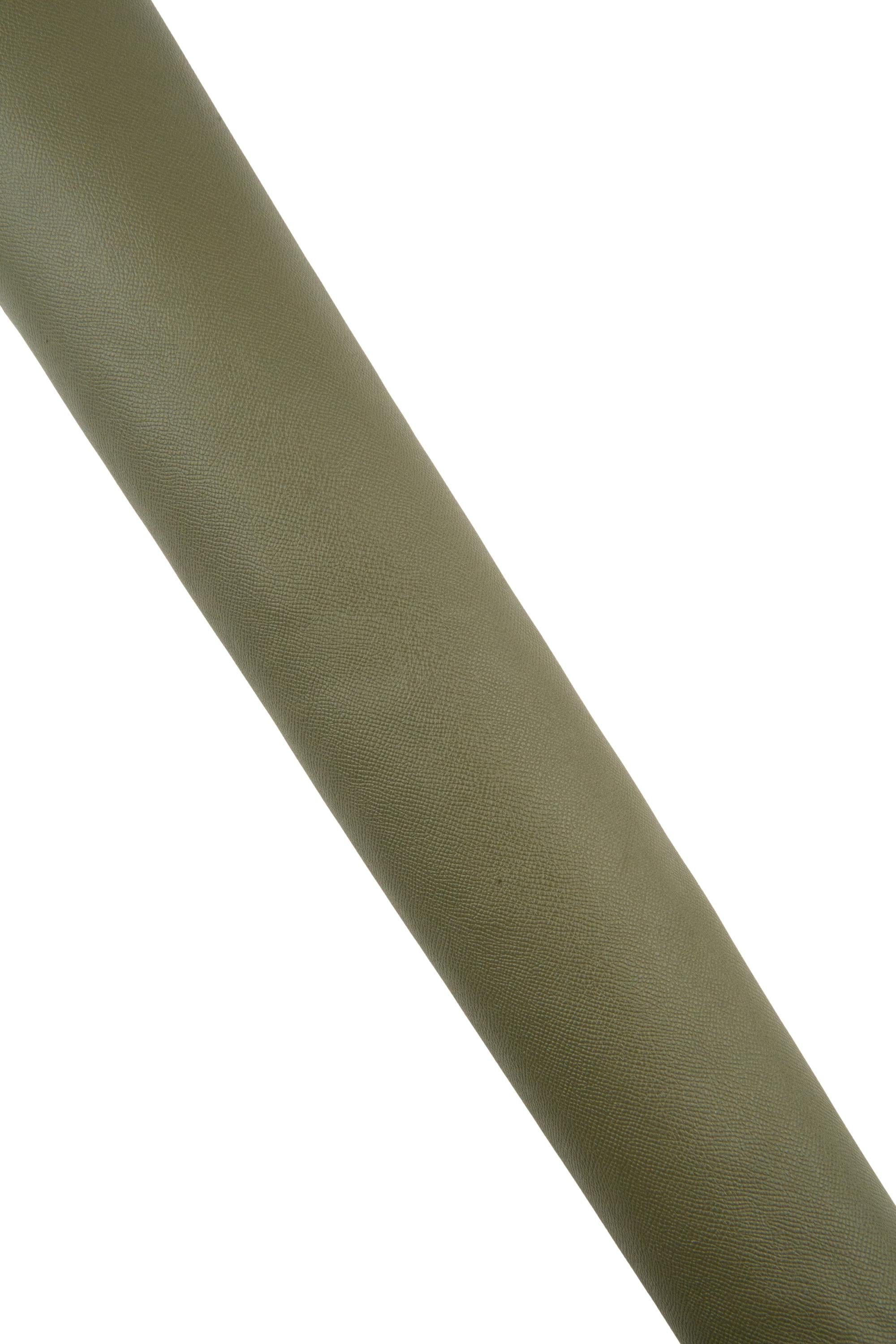 Military green SAFFIANO leather hide, classic EMBOSSED cowhide, soft printed thick calfskin for crafters 1.5-1.7 mm B18797-TU La Garzarara