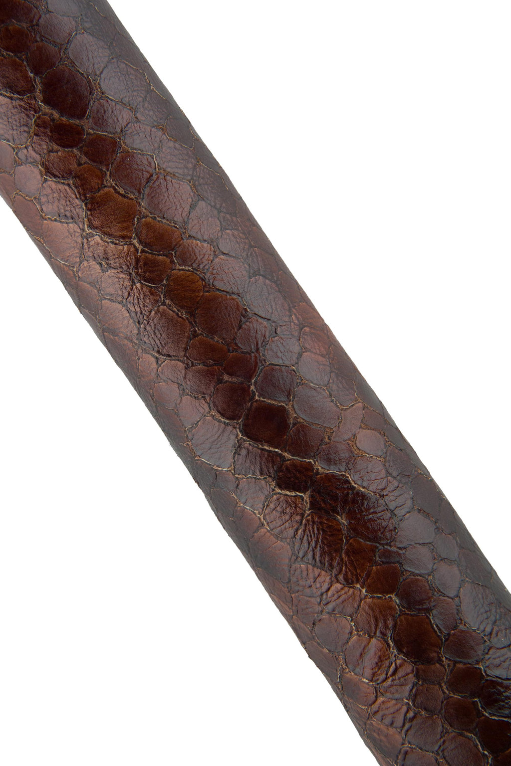 Brown CROCODILE printed leather hide, glossy embossed calfskin, ALLIGATOR textured cowhide for diy projects B19120-ST La Garzarara