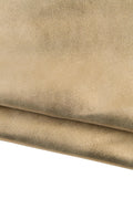 GOLD leather skin, metallic soft SUEDE goatskin, soft bright skin, 0.7 - 0.9 mm, ideal for hobbyists B18818-MT La Garzarara