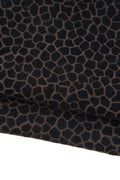GIRAFFE printed leather skin, black - brown ANIMAL textured goatskin, soft winter flocked leather for hobbyists B18946-ST La Garzarara