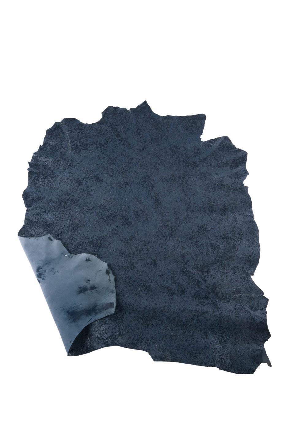 Stone Effect Leather Skin, Matte Glitter Genuin hide, blue glitter goat leather skin B19014-MT(st) La Garzarara
