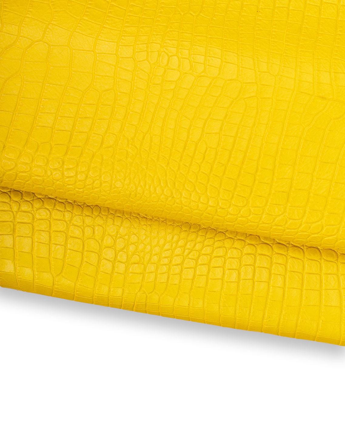 Colorful Crocodile Embossed Leather Hide, Glossy Croc Printed skins, BRIGHT colors alligator printed cowhide soft for crafters B18984-ST