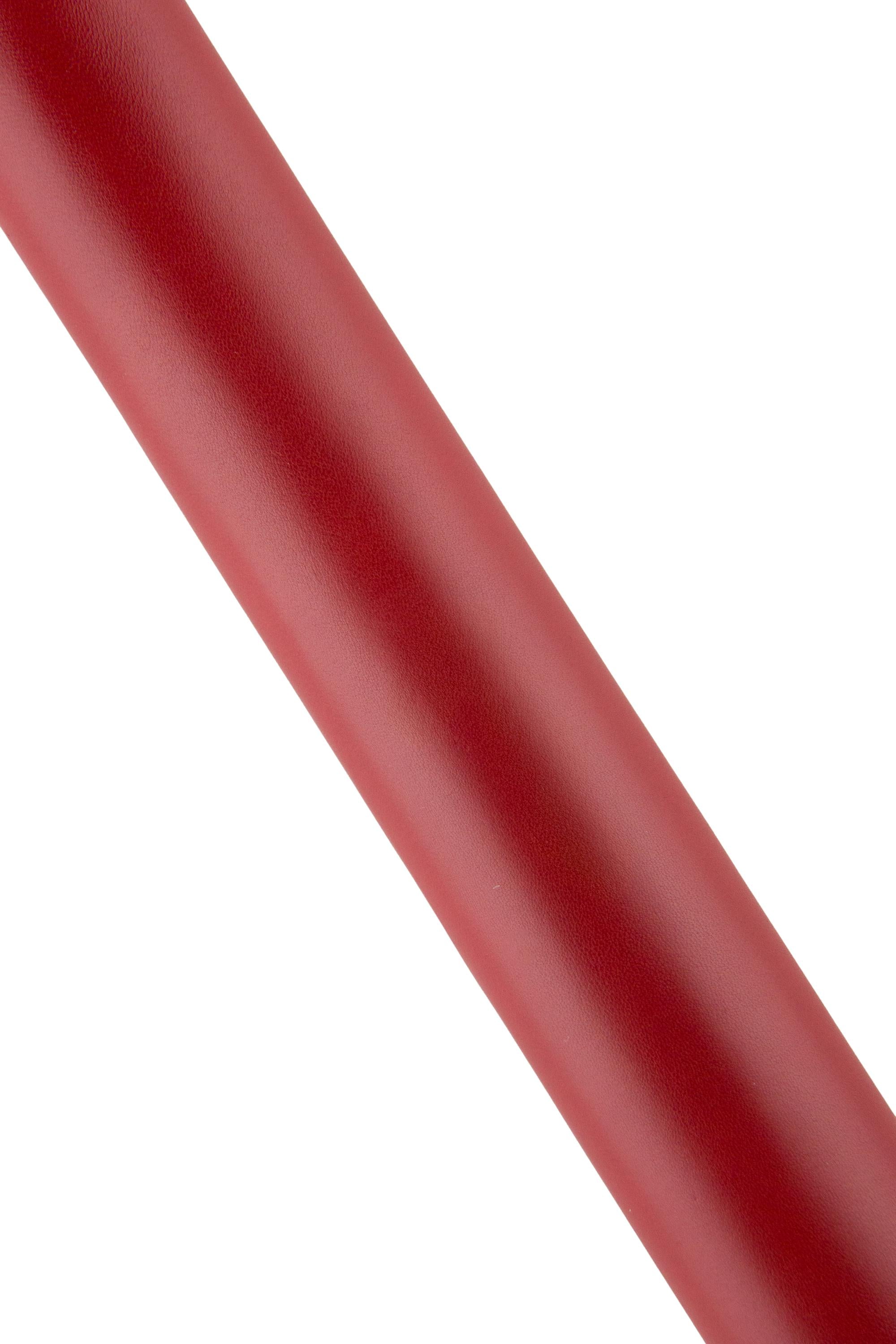 Red SMOOTH leather skin, GLOSSY soft goat kid, thin flat hide for hobbyists B19022-TU La Garzarara