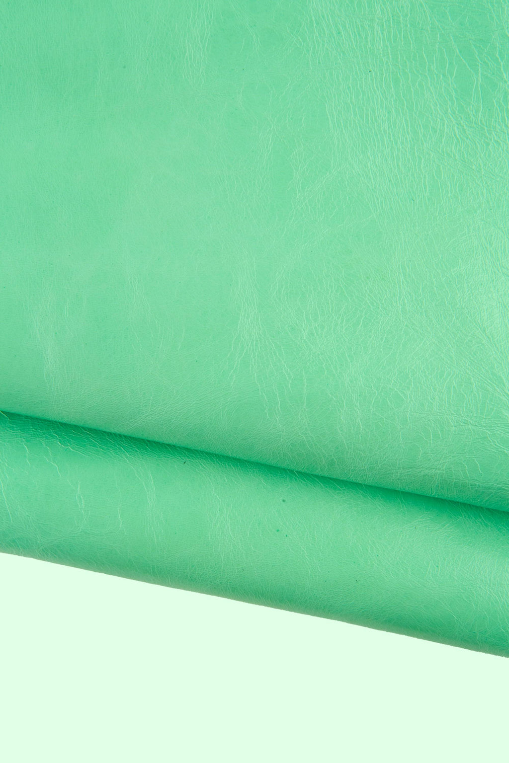 Aqua GLOSSY leather skin, acquamarine soft goatskin, grainy light green goat for hobbyists B19092-TU La Garzarara