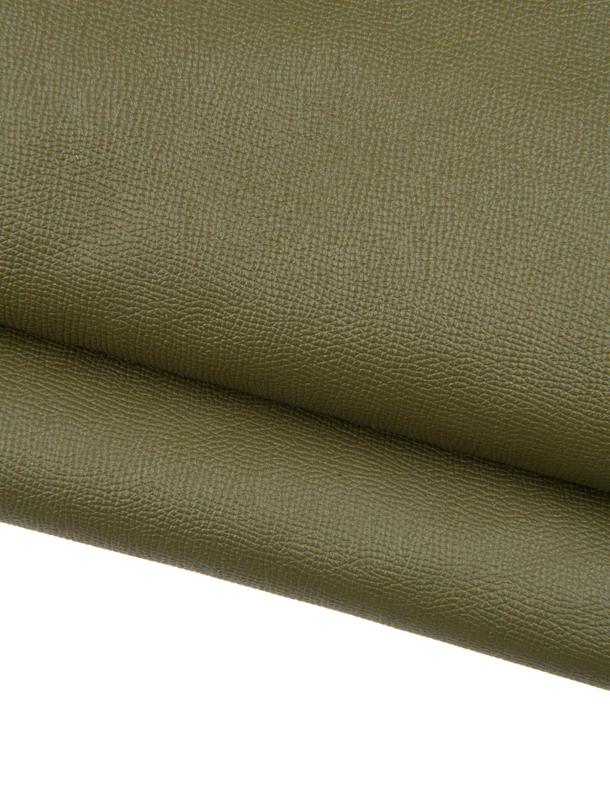 Military green SAFFIANO leather hide, classic EMBOSSED cowhide, soft printed thick calfskin for crafters 1.5-1.7 mm B18797-TU La Garzarara