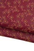 Burgundy FLORAL printed leather hide, semi glossy soft ENGRAVED cowhide, perforated calfskin for crafters 1.9-2.1 mm B19114-ST La Garzarara