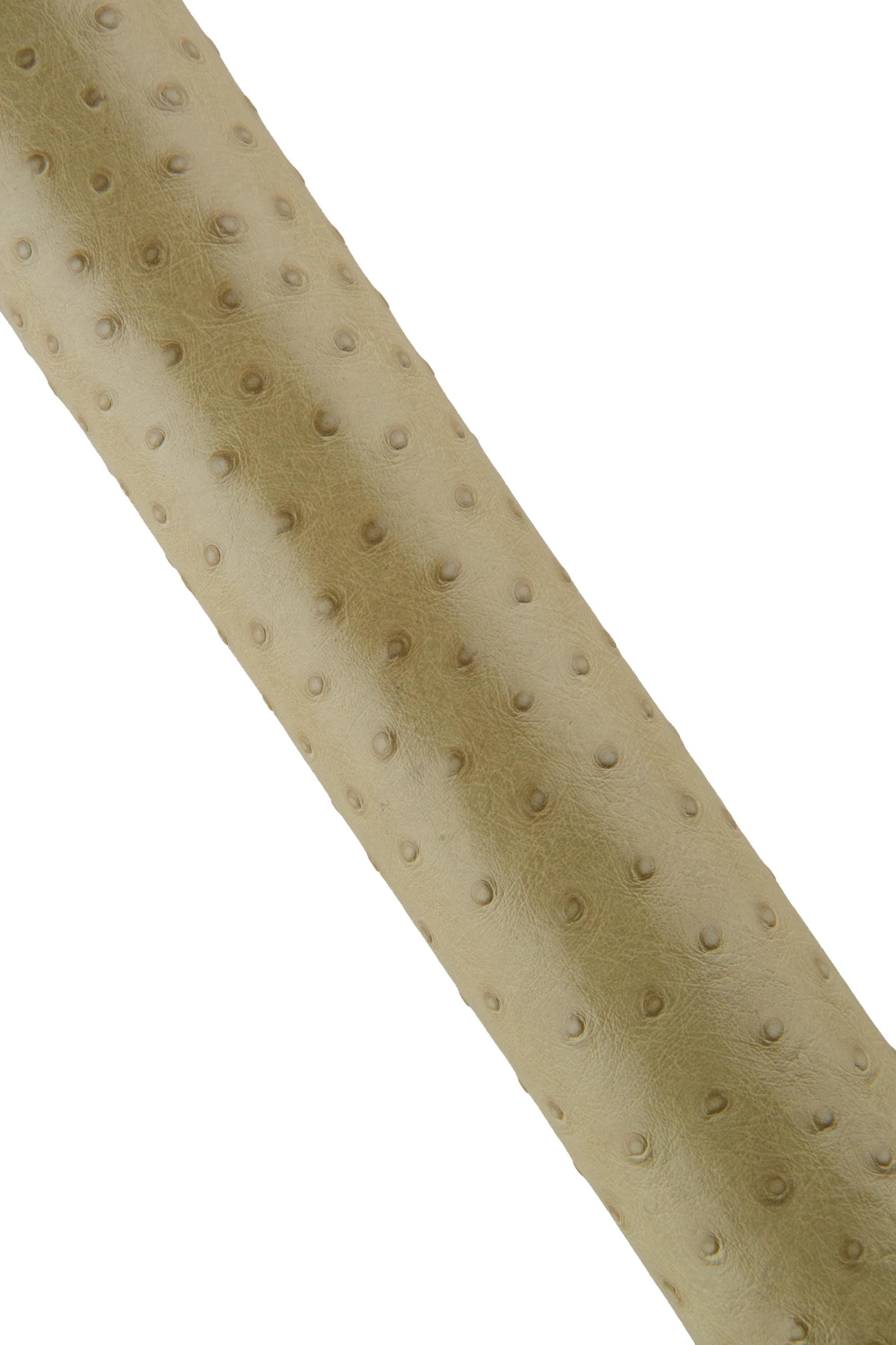 OSTRICH embossed leather hide, greyish beige ANIMAL printed cowhide, semi glossy semi stiff calfskin for crafters B19101-ST La Garzarara