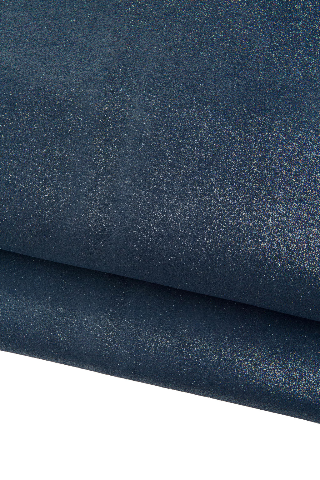 Blue METALLIC suede leather hide, shiny soft calfskin with silver GLITTER, 1.1 - 1.3 mm B19109-MT La Garzarara