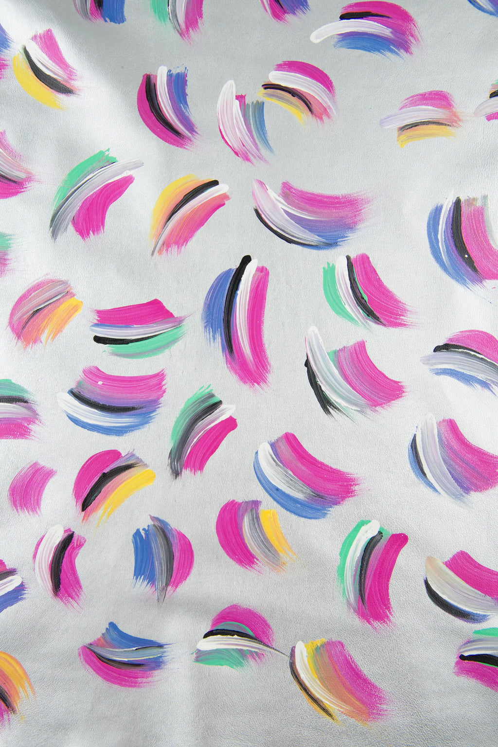MULTICOLOR leather skin, silver goatskin - COLORFUL abstract pattern, soft painted by hand hide for diy projects B18975-DM La Garzarara