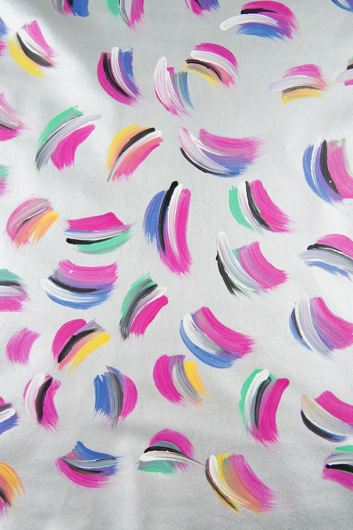 MULTICOLOR leather skin, silver goatskin - COLORFUL abstract pattern, soft painted by hand hide for diy projects B18975-DM La Garzarara