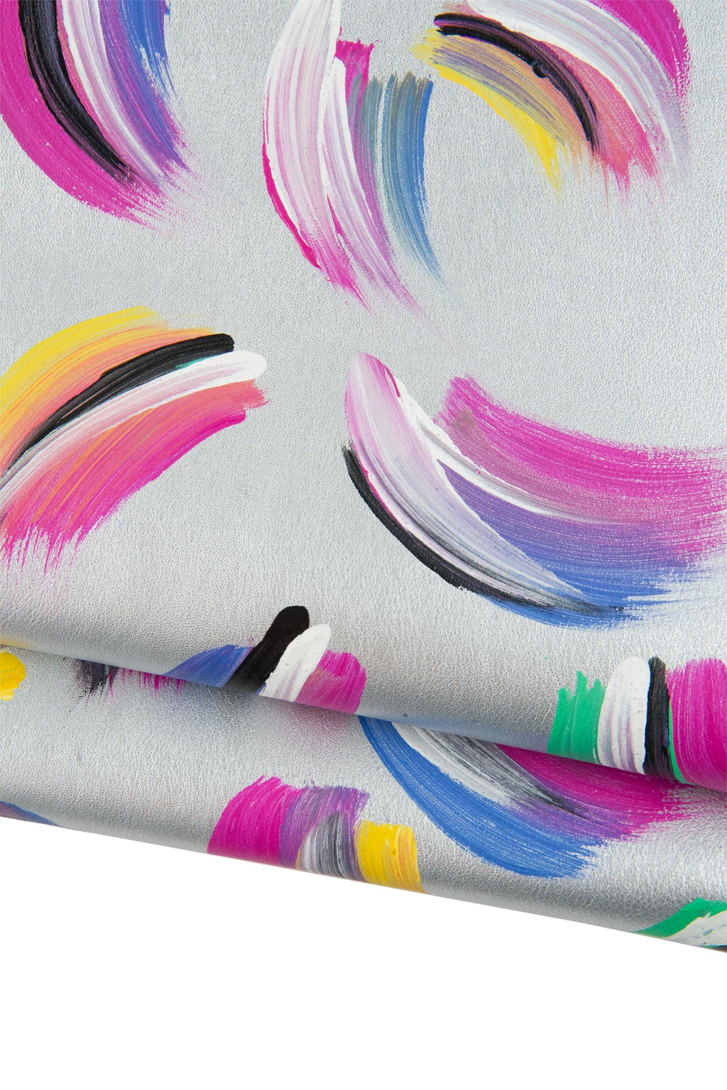MULTICOLOR leather skin, silver goatskin - COLORFUL abstract pattern, soft painted by hand hide for diy projects B18975-DM La Garzarara