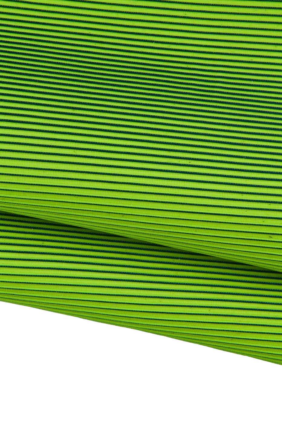 NEON yellow leather hide, STRIPED fabric on soft cowhide, printed calfskin for crafters B19060-ST La Garzarara