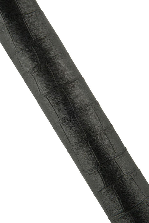 Black CROCODILE embossed leather skin, semi glossy ALLIGATOR printed goatskin, soft hide for crafting B19076-TB
