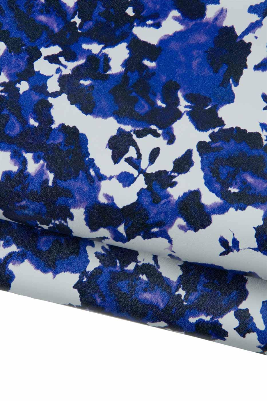 FLORAL textured sheepskin, abstract flower print on SOFT leather skin, bright textured lambskin for hobbyists B19125-ST La Garzarara