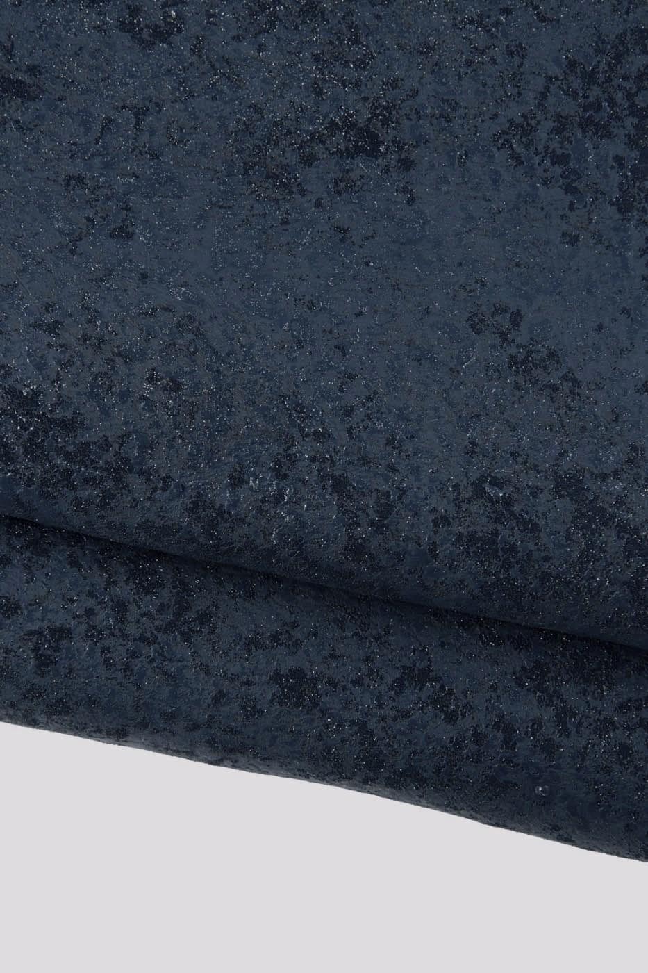 Stone Effect Leather Skin, Matte Glitter Genuin hide, blue glitter goat leather skin B19014-MT(st) La Garzarara