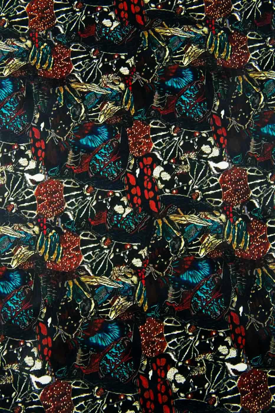 MULTICOLOR textured leather skin, soft printed lambskin, FANTASY leathers for hobbyists B19019-ST La Garzarara