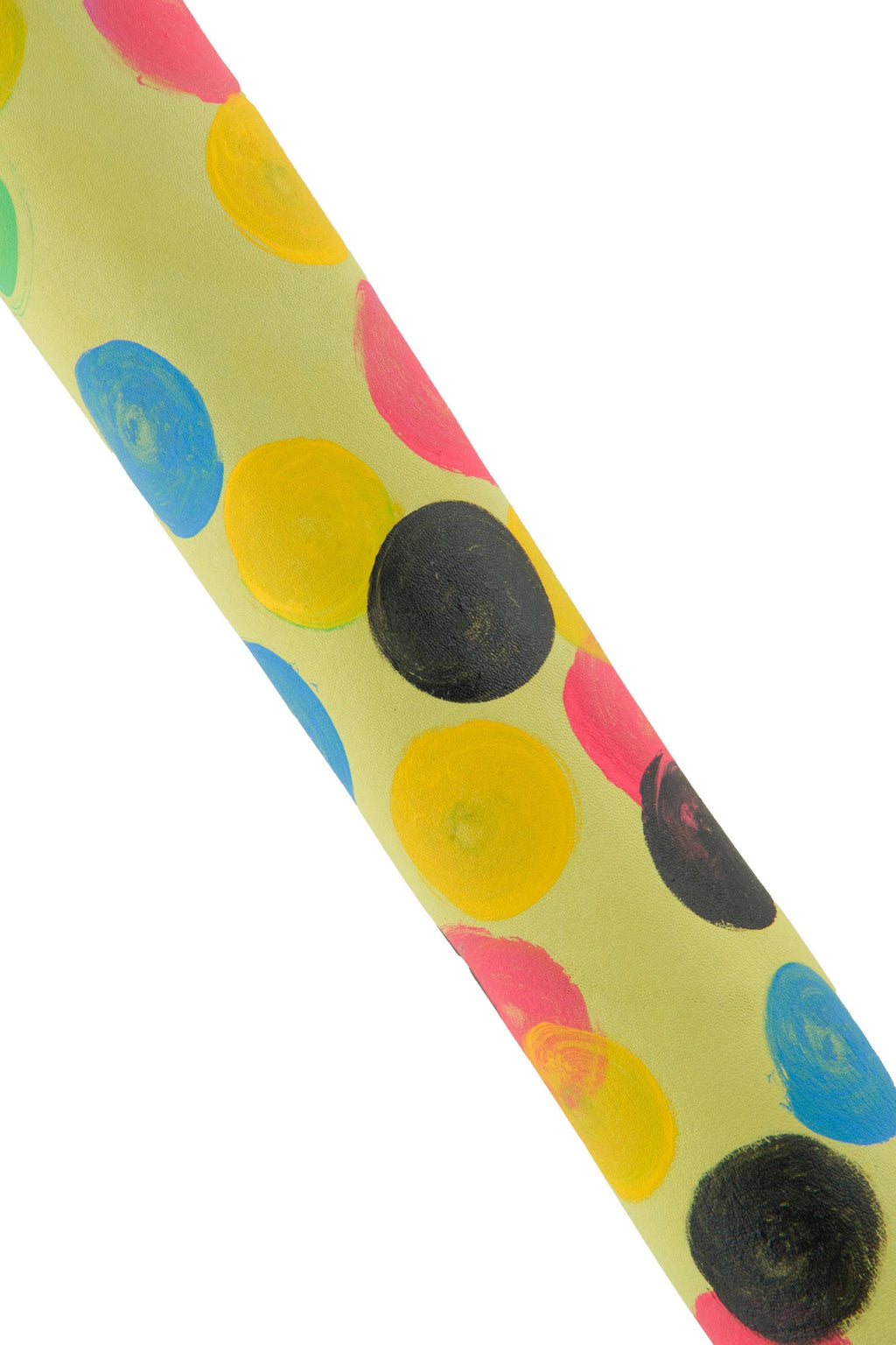 Painted POLKA DOTS yellow leather skin, colorful hand made goatskin, soft matt material for crafters B19030-DM La Garzarara
