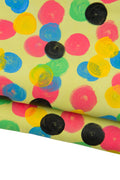 Painted POLKA DOTS yellow leather skin, colorful hand made goatskin, soft matt material for crafters B19030-DM La Garzarara