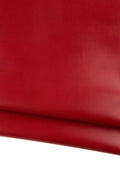 Red SMOOTH leather skin, GLOSSY soft goat kid, thin flat hide for hobbyists B19022-TU La Garzarara
