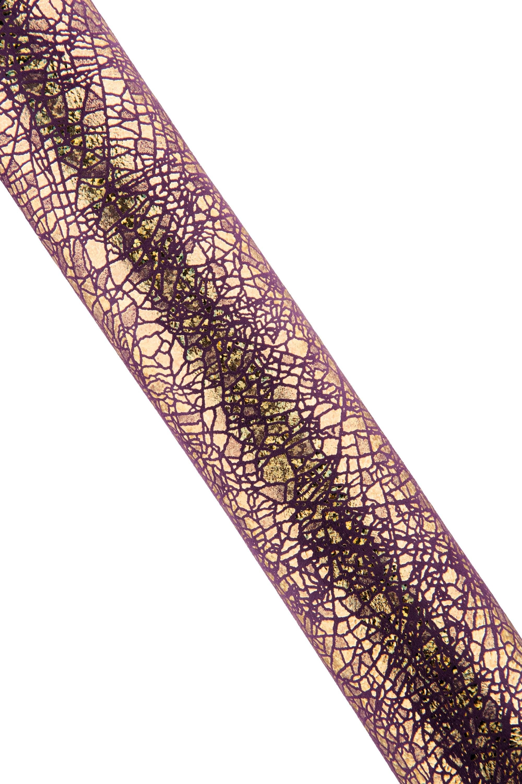 IRIDESCENT metallic leather skin, golden CRACKLED soft goatskin, purple suede with gold texture, for diy projects B19068-MT(st) La Garzarara