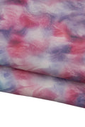 TIE DYE printed leather skin, pink - blue shaded goatskin, hand painted soft matt hide for hobbyists B18978-DM La Garzarara