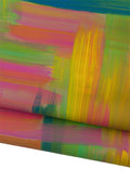 Multicolor HAND painted leather skin, BRUSH stroke printed goatskin, soft matt thin material for diy projects B19042-DM La Garzarara