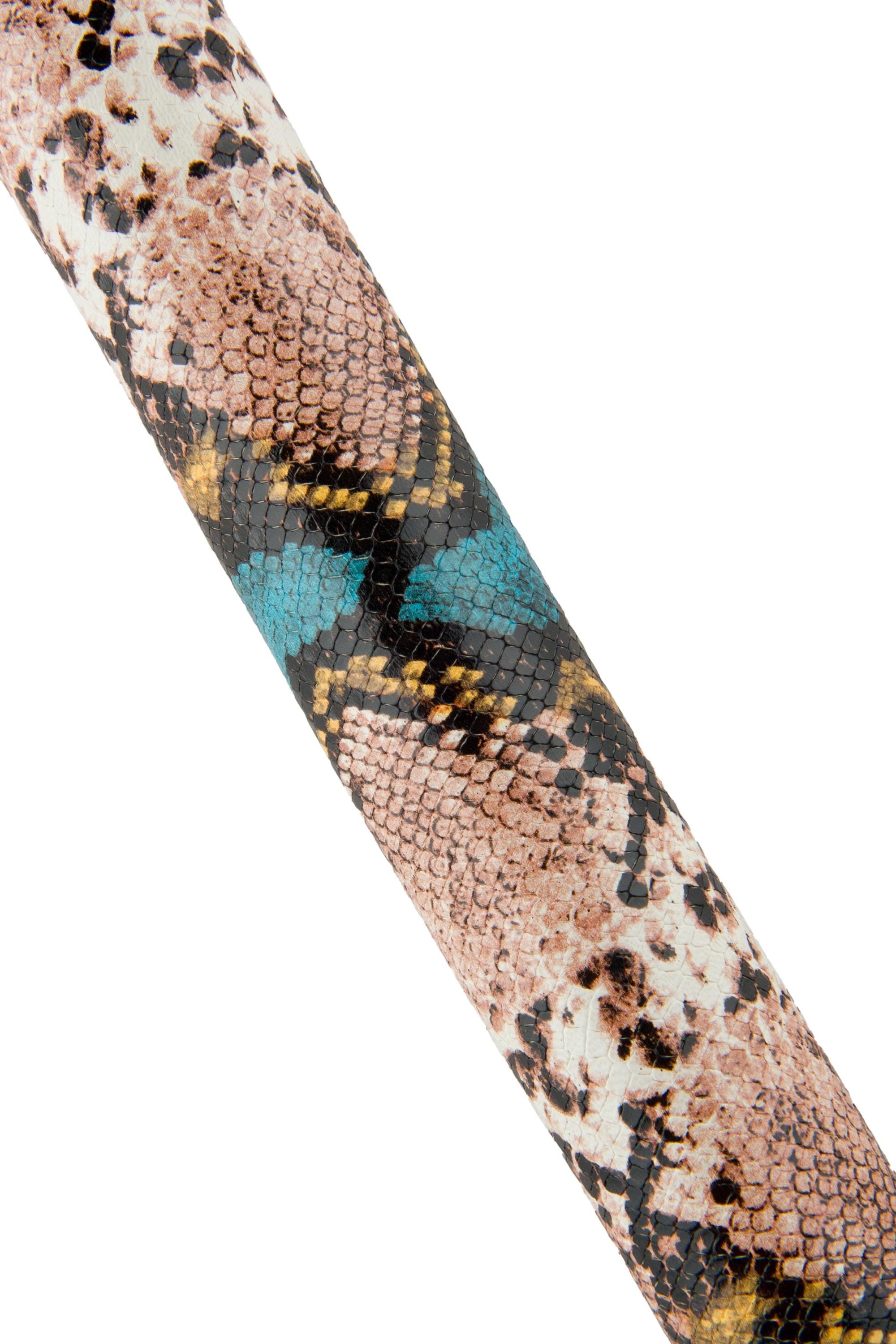 MULTICOLOR PYTHON printed leather skin, reptile textured goatskin, snake pattern on glossy soft hide, ideal for diy B19015-ST La Garzarara
