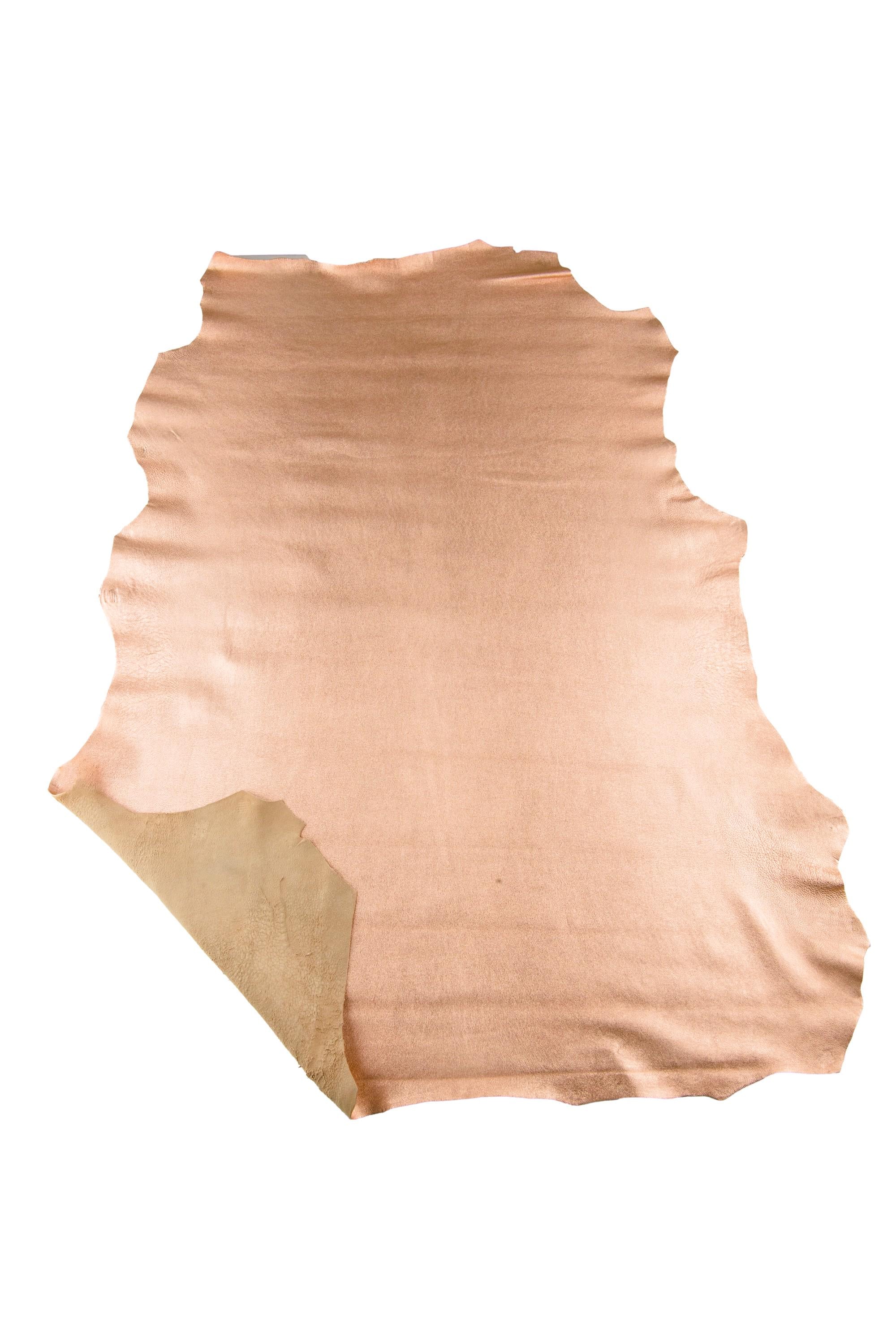 Rose METALLIC leather skin, soft sheepskin, sparkle lambskin hide for diy projects 1.1-1.3 mm B19088-MT La Garzarara