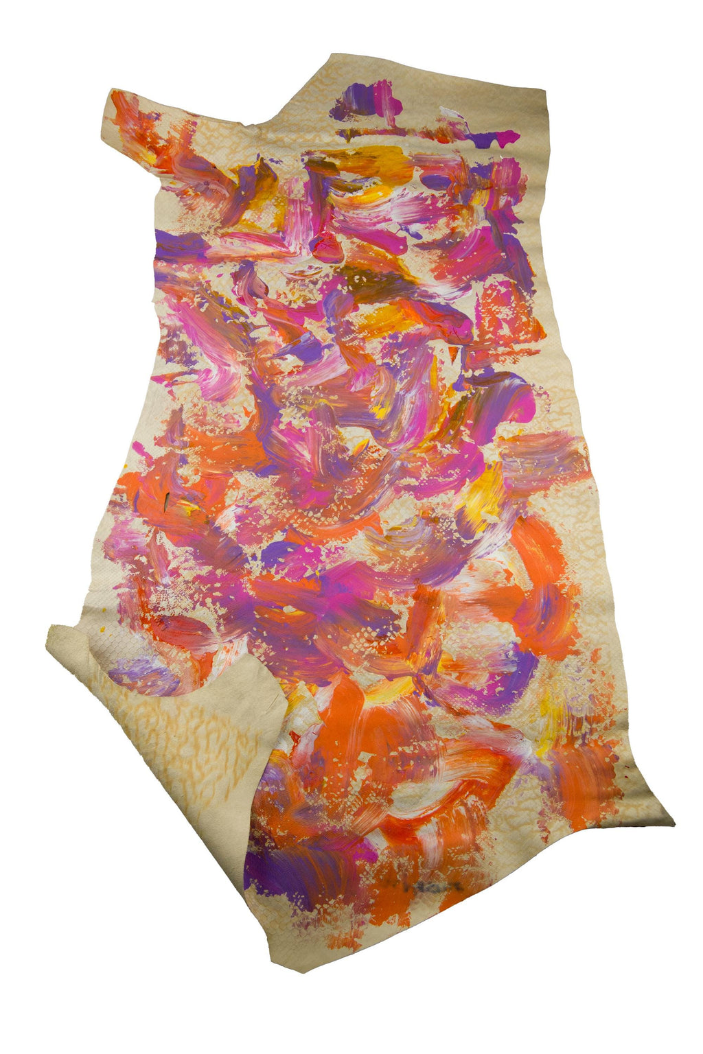Multicolor Color Wash Leather Hide, Artistic Lamb Skin One of a Kind leather for crafters B19063-DM La Garzarara
