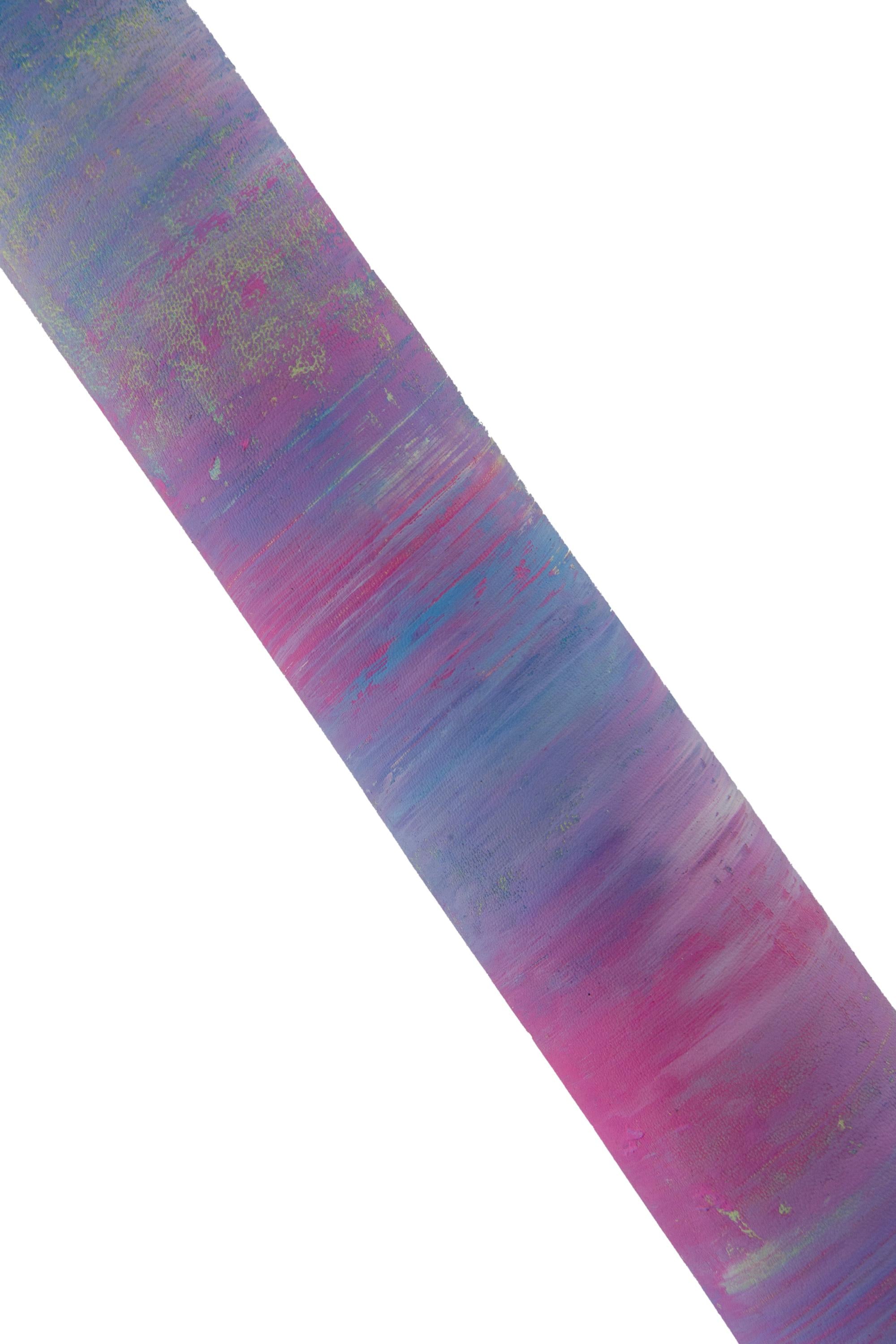 MULTICOLOR abstract leather hide, bright brush STROKE pattern on light green goatskin, unique piece for hobbyists B19044-DM La Garzarara