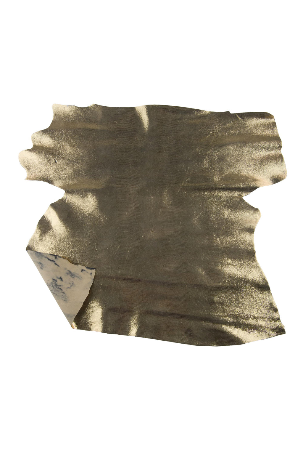 Gold LIZARD leather skin, METALLIC textured sheepskin, golden solf hide for hobbyists B19102-MT La Garzarara