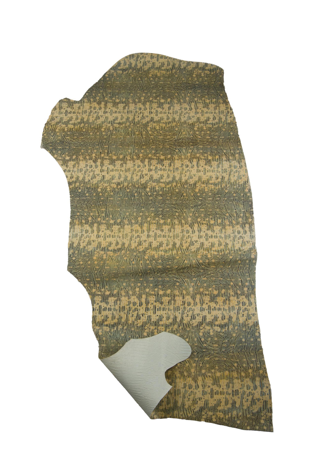 Lizard Print Leather Hide Beige Taupe, Italian Embossed reptile cowhide, Natural Sand cow for Bags Shoes Crafts B19096-ST La Garzarara