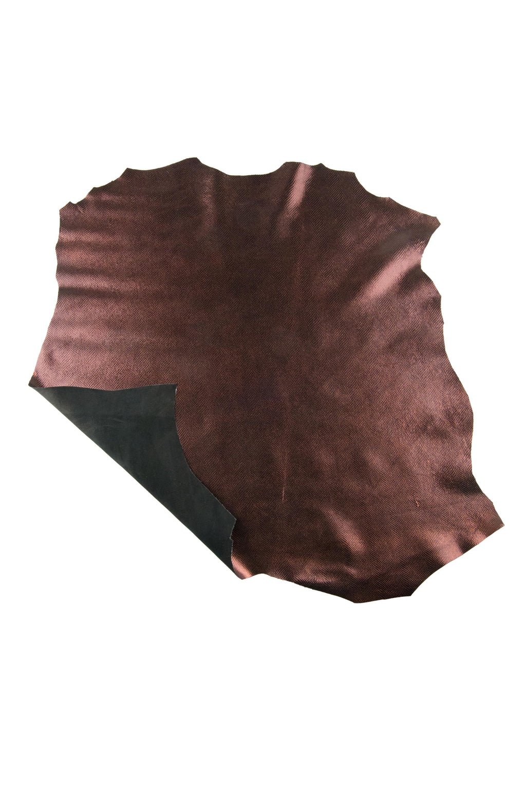 Espresso SNAKE printed leather skin, METALLIC python textured goatskin, soft reptile pattern on skin B19086-MT(st) La Garzarara