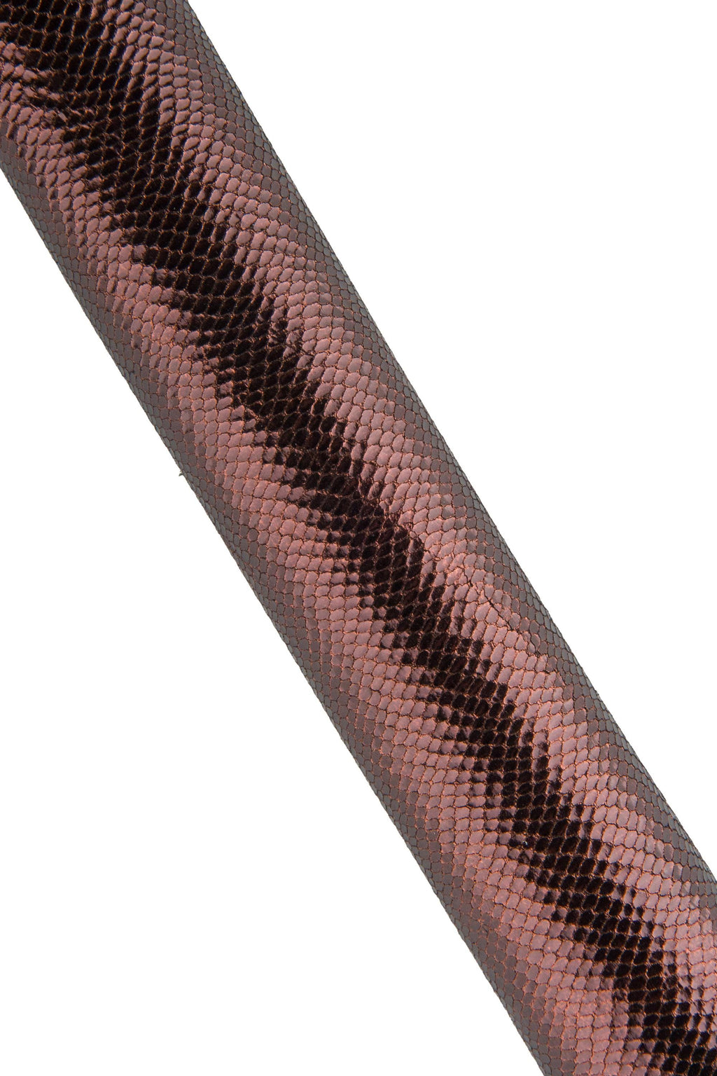 Espresso SNAKE printed leather skin, METALLIC python textured goatskin, soft reptile pattern on skin B19086-MT(st) La Garzarara