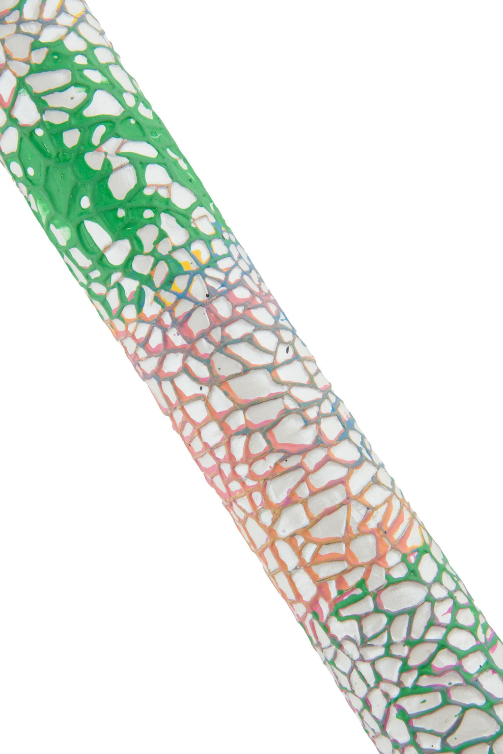 White Embossed Hand Painted Leather Hide, Artistic Multicolor Skin Abstract Leather B18979-dm La Garzarara