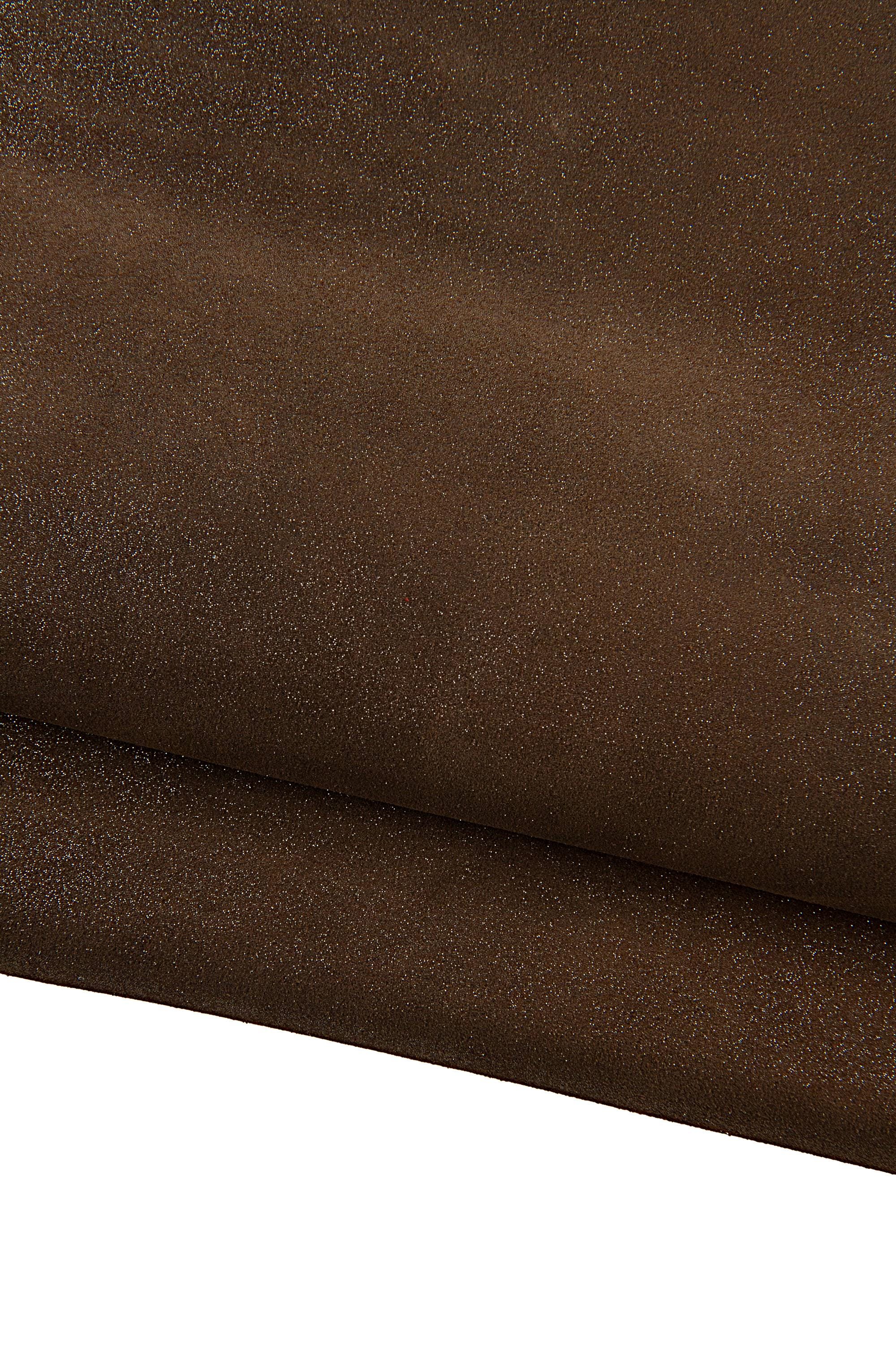 Brown Metallic Suede cow Leather Hide, Bronze Shimmer Suede for Bags Leathercraft Shoes 1.3 - 1.4 mm B19104-MT La Garzarara