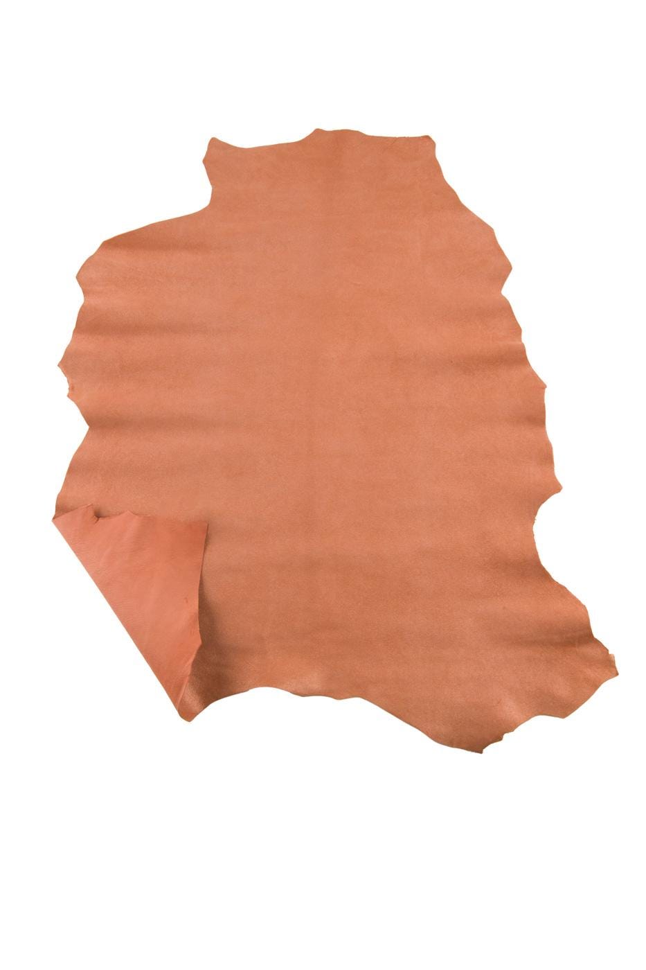 Salmon pink / orange leather skin, GLITTER METALLIC goatskin, soft sparkle hide for hobbyists, 0.8 - 1.0 mm B19098-MT La Garzarara