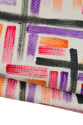 Multicolor Brush stroke GEOMETRIC textured hide, Colorful geometric textured leather skin B19031-DM La Garzarara