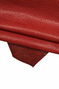 Burgundy red super VINTAGE leather skin, ELEPHANT grain printed hide, aged rustic goatskin 0.7-1.0 mm B16361-VT La Garzarara