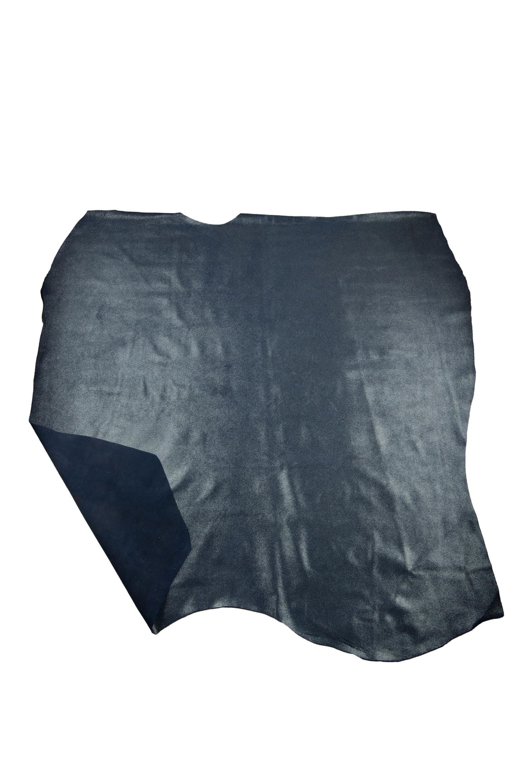 Blue METALLIC suede leather hide, shiny soft calfskin with silver GLITTER, 1.1 - 1.3 mm B19109-MT La Garzarara