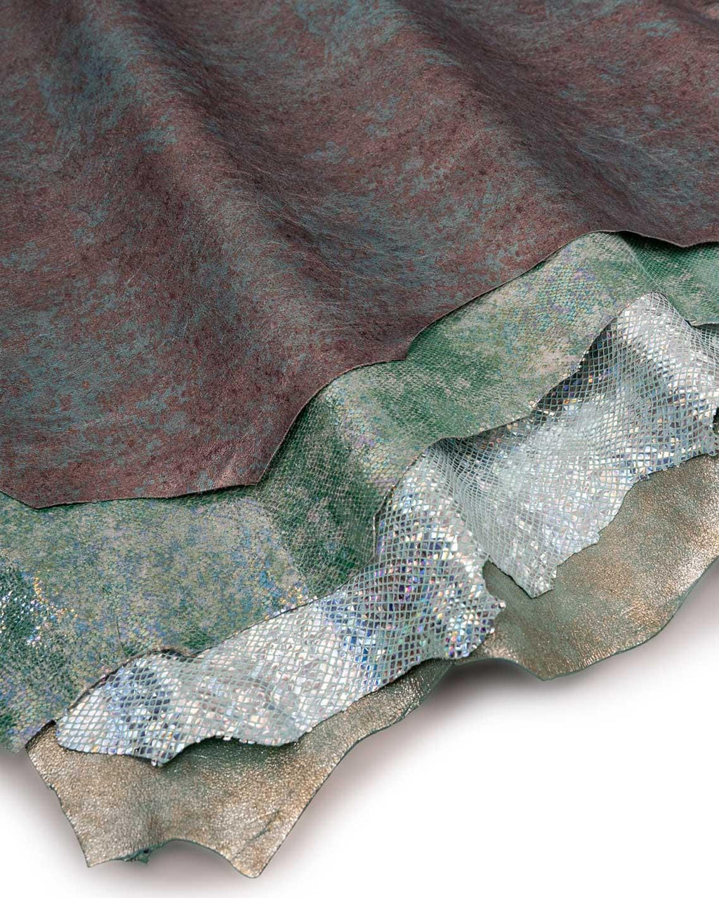 Luxury Patina Leather skins Bundle, Aqua Metallic Leather Hides Mint, statement Designer Skins B18998-MT(ST)